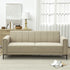 3 Seater Sofa, Modern Fabric Sofa Couch, Channel Tufted Upholstered Sofa Settee for Living Room, Guest Room, Bedroom, Home Office, Khaki
