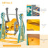 3-IN-1 Kids Swing and Slide Set with Basketball Hoop Slide Swing Adjustable Seat Height Toddler Playground Activity Center Indoor and Outdoor Play Equipment