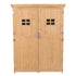 Wooden Garden Shed with Two Windows, Tool Storage Cabinet, Outdoor Double Door Organizer 127.5L x 50W x 164H cm, Natural