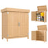 Small Shed, Wooden Garden Shed with Openable Hinged Roof and Removable Shelf, Outdoor Tool Storage Cabinet Chest with Double Doors, 74 x 43 x 88 cm, Natural Wood Finish