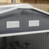13 x 11ft Metal Garden Shed, Outdoor Storage Tool House with Ventilation Slots, Foundation Kit and Lockable Double Doors, Grey