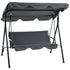3 Seater Garden Swing Chair, Outdoor Swing Chair with Adjustable Canopy, Mental Frame & Cushions, Grey