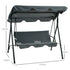 3 Seater Garden Swing Chair, Outdoor Swing Chair with Adjustable Canopy, Mental Frame & Cushions, Grey