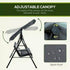 3 Seater Garden Swing Chair, Outdoor Swing Chair with Adjustable Canopy, Mental Frame & Cushions, Grey