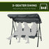3 Seater Garden Swing Chair, Outdoor Swing Chair with Adjustable Canopy, Mental Frame & Cushions, Grey