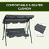 3 Seater Garden Swing Chair, Outdoor Swing Chair with Adjustable Canopy, Mental Frame & Cushions, Grey