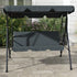 3 Seater Garden Swing Chair, Outdoor Swing Chair with Adjustable Canopy, Mental Frame & Cushions, Grey