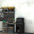 Tool Chest 2 in 1 Metal Tool Cabinet Storage Box with 5 Drawers Pegboard Wheels 60x28x104.5cm Black Bargain Clearance Centre