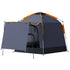 Automatic Pop Up Camping Tent, Instant Setup 2-4 Man Tent with Mesh Windows, Waterproof & UV30+, Portable with Carry Bag for Fishing, Hiking, Backpacking, Dark Grey