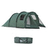 Two Room Tunnel Tent Camping Tent for 3-4 Man with Windows, Covers, Carry Bag, for Fishing, Hiking, Sports, Green