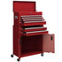 Portable Tool Box, Metal Tool Chest on Wheels with 6 Drawers for Garage and Workshop, Red