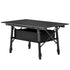Folding Camping Table, 90 x 55 cm Height Adjustable Portable Collapsible Table, 3ft Lightweight Aluminium Rollup Picnic Table with Storage Basket for Outdoor Garden Party BBQ, Black