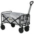 Folding Pull Along Cart Cargo Wagon Trolley with Telescopic Handle - Dark Grey