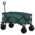 140L Festival Trolley on Wheels, Folding Camping Trolley Cart with Telescopic Handle, Big Wheels for Outdoor Garden Beach Fishing, Green
