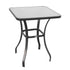 Square Garden Table, Outdoor Coffee Table with Tempered Glass Top, Bar Bistro Dining Table, Metal Frame for Patio, Balcony, 68.5 x 68.5 x 84cm