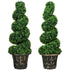 Set of 2 Artificial Plants, Topiary Spiral Boxwood Trees with Pot, for Home Indoor Outdoor Decor, 90cm Bargain Clearance Centre