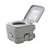 10L Portable Travel Toilet Outdoor Camping Picnic with 2 Detachable Tanks & Push-button Operation, Grey