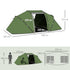 4-6 Man Camping Tent with Living Area and 2 Bedrooms, Hiking Sun Shelter, UV Protection Tunnel Tent, Dark Green