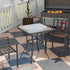 Square Garden Table, Outdoor Coffee Table with Tempered Glass Top, Bar Bistro Dining Table, Metal Frame for Patio, Balcony, 68.5 x 68.5 x 84cm