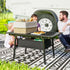 Folding Camping Table, 90 x 55 cm Height Adjustable Portable Collapsible Table, 3ft Lightweight Aluminium Rollup Picnic Table with Storage Basket for Outdoor Garden Party BBQ, Black