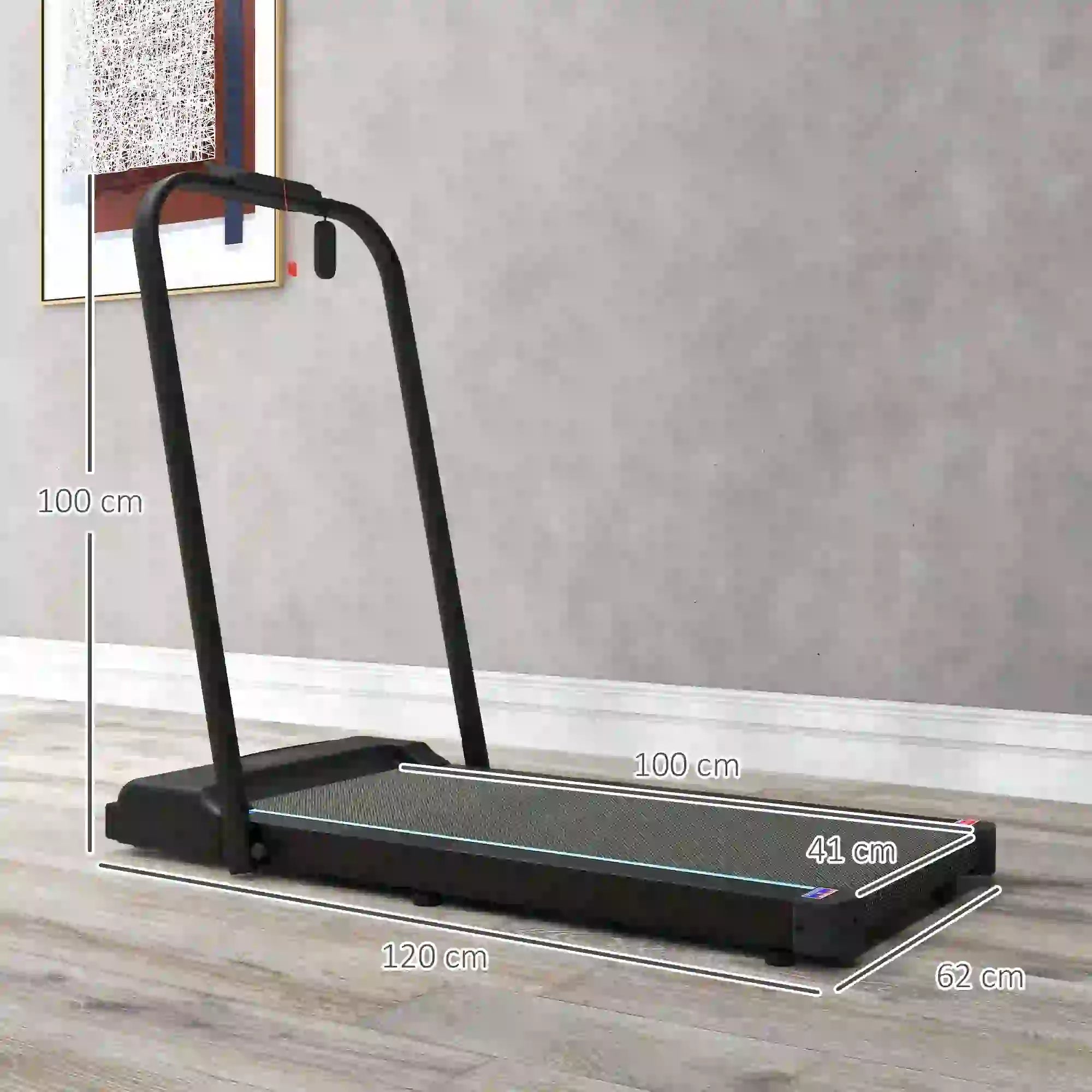 2.5HP Walking Pad, 1-6km/h Folding Treadmill with Remote Control and LED Display for Home Gym Office, Blue