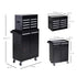 Tool Chest 2 in 1 Metal Tool Cabinet Storage Box with 5 Drawers Pegboard Wheels 60x28x104.5cm Black Bargain Clearance Centre