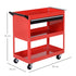 3-Tier Tool Trolley Cart Storage Shelf Roller Cabinet DIY Box Garage Workshop with Drawer Red