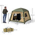 Inflatable Camping Tent w/ Hand Pump, Easy Setup, Blow Up Tent Waterproof 190T Taffeta w/ Mesh Windows, Doors and Carry Bag, Brown