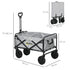 Folding Pull Along Cart Cargo Wagon Trolley with Telescopic Handle - Dark Grey