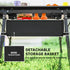 Folding Camping Table, 90 x 55 cm Height Adjustable Portable Collapsible Table, 3ft Lightweight Aluminium Rollup Picnic Table with Storage Basket for Outdoor Garden Party BBQ, Black