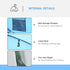 4 Person Pop-up Camping Tent Family Tent with Ground Sheet, 4 Windows and Portable Carry Bag for Beach Outdoor Trip, Sky Blue
