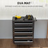5-Drawer Tool Chest with Wheels, Steel Lockable Tool Storage Cabinet with Handle, 2 Keys for Garage, Workshop, Black