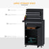 Tool Chest 2 in 1 Metal Tool Cabinet Storage Box with 5 Drawers Pegboard Wheels 60x28x104.5cm Black Bargain Clearance Centre