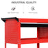 3-Tier Tool Trolley Cart Storage Shelf Roller Cabinet DIY Box Garage Workshop with Drawer Red