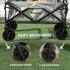 Folding Pull Along Cart Cargo Wagon Trolley with Telescopic Handle - Dark Grey