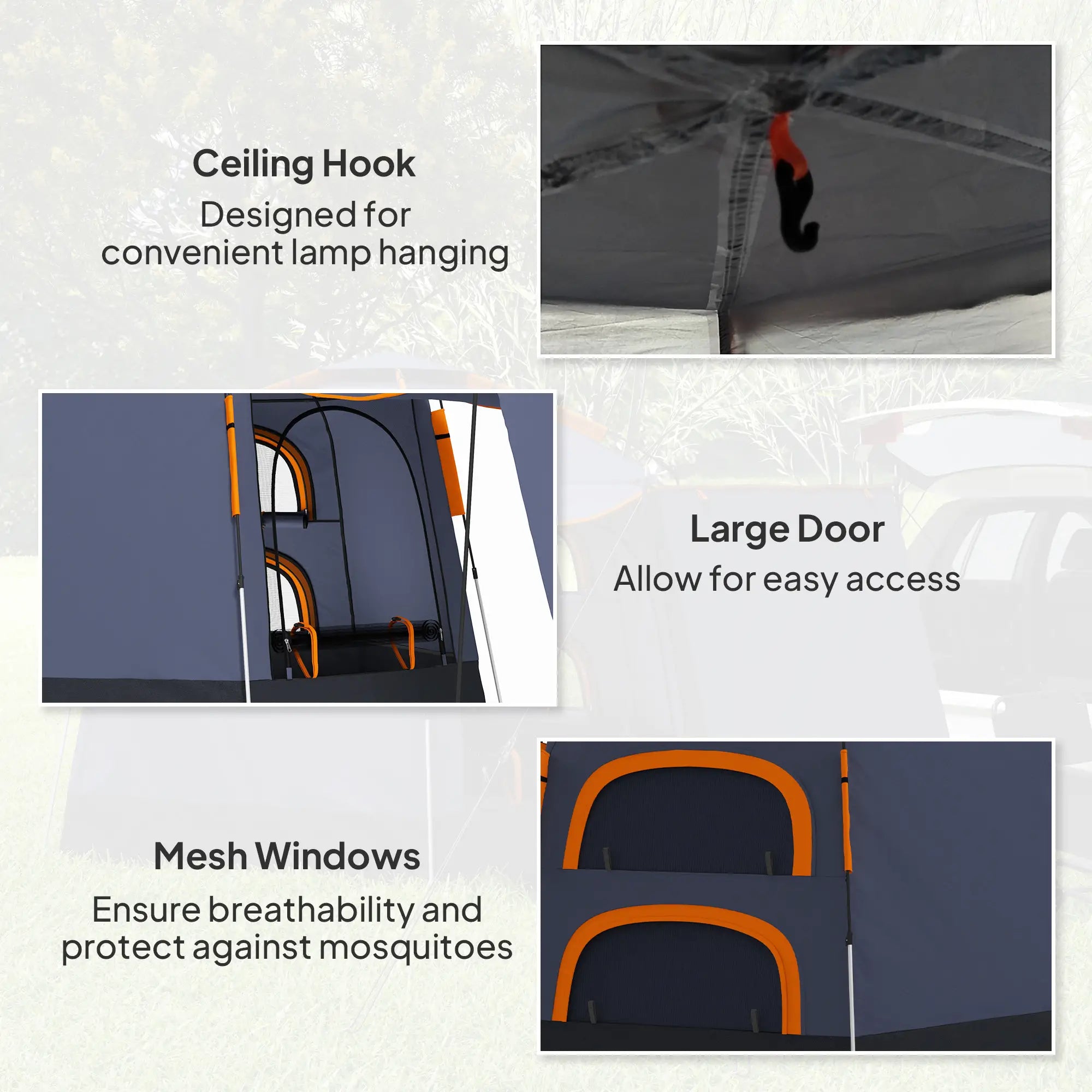 Automatic Pop Up Camping Tent, Instant Setup 2-4 Man Tent with Mesh Windows, Waterproof & UV30+, Portable with Carry Bag for Fishing, Hiking, Backpacking, Dark Grey