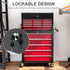 14 Drawer, Two-Part Tool Storage Chest on Wheels - Red