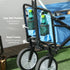 90L Festival Trolley on Wheels, Folding Camping Trolley Cart with Adjustable Handle, Portable for Outdoor, Garden, Shopping, Fishing, Blue