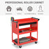 3-Tier Tool Trolley Cart Storage Shelf Roller Cabinet DIY Box Garage Workshop with Drawer Red