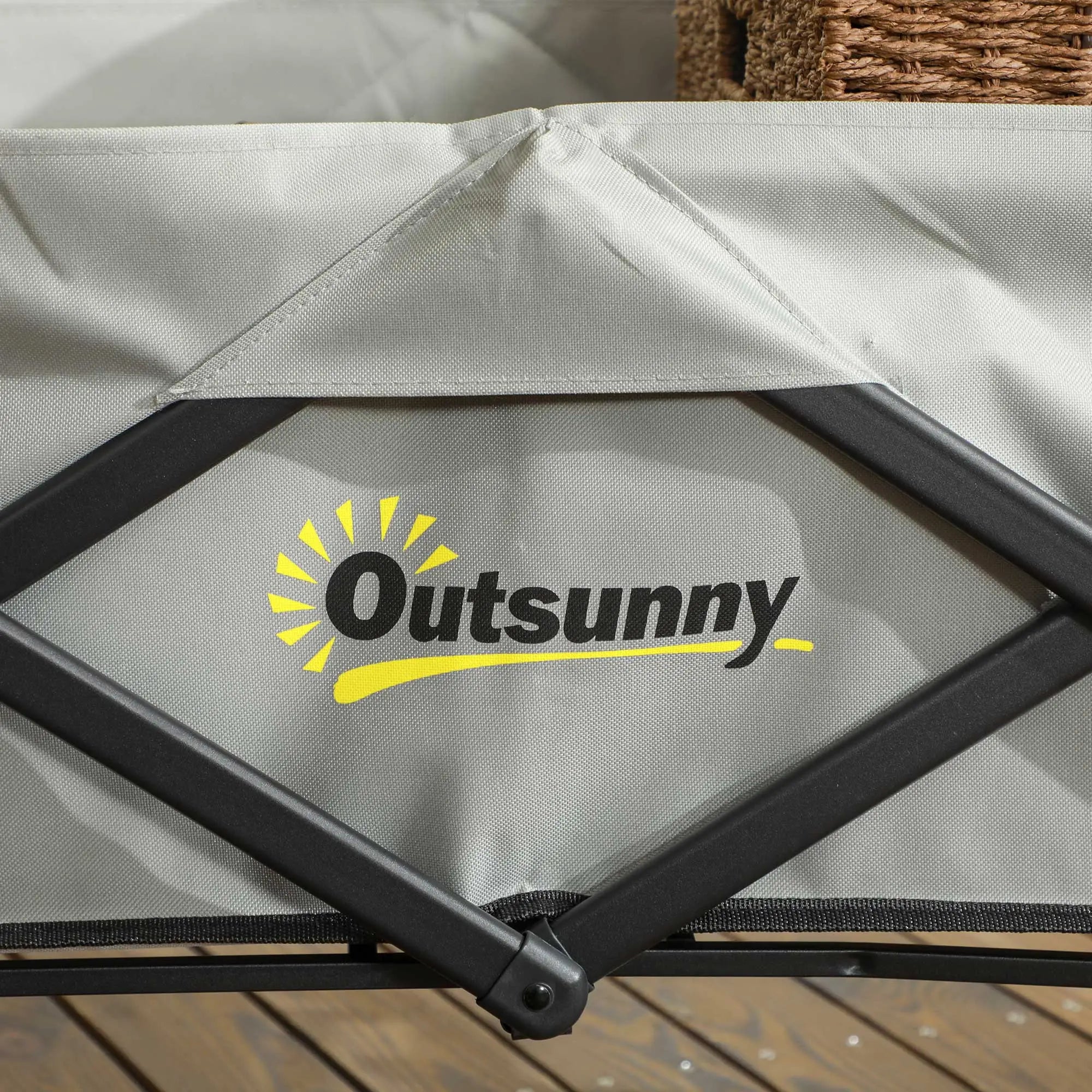 Folding Pull Along Cart Cargo Wagon Trolley with Telescopic Handle - Dark Grey