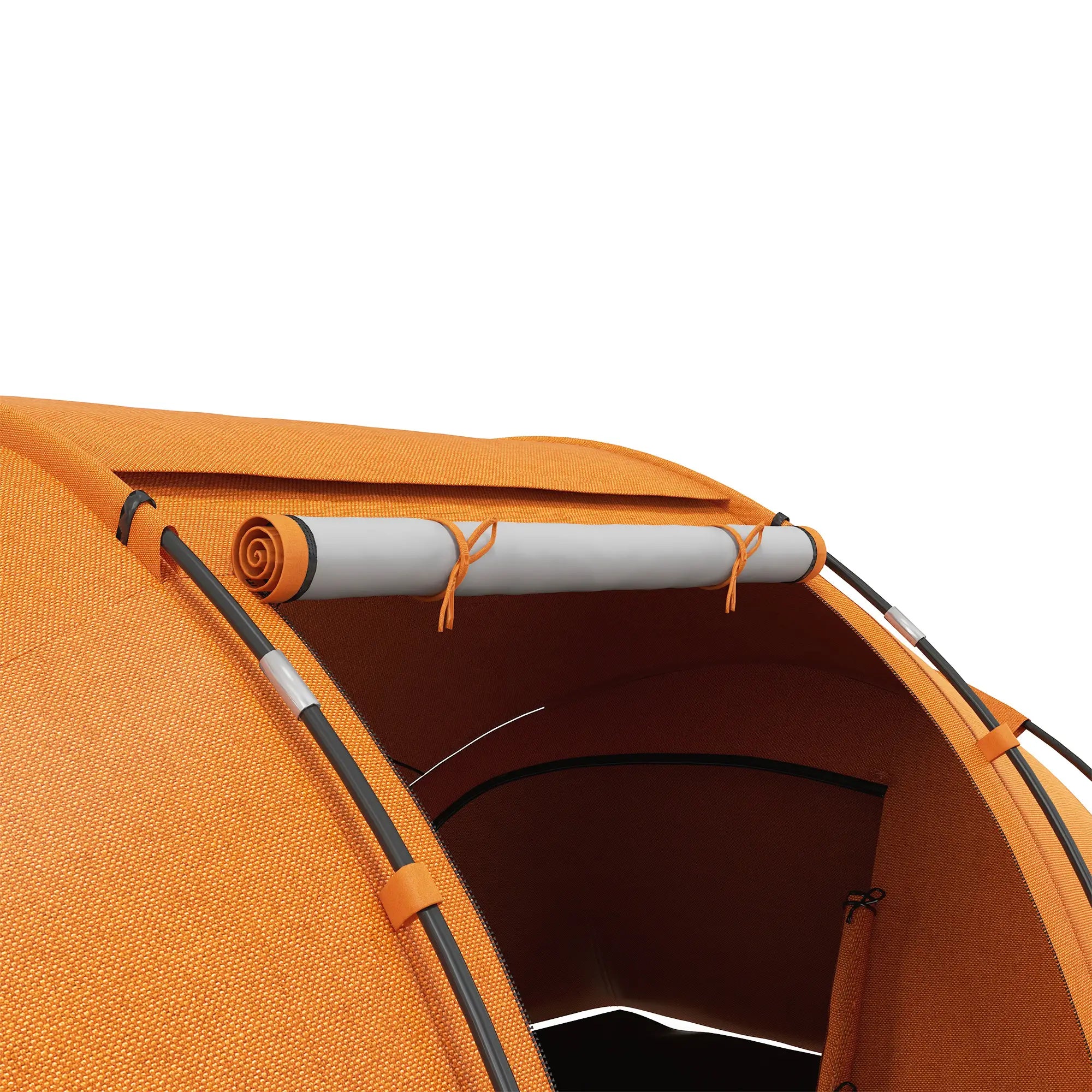 4-6 Man Camping Tent with Living Area and 2 Bedrooms, Hiking Sun Shelter, UV Protection Tunnel Tent, Orange
