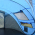 4 Person Pop-up Camping Tent Family Tent with Ground Sheet, 4 Windows and Portable Carry Bag for Beach Outdoor Trip, Sky Blue
