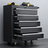 5-Drawer Tool Chest with Wheels, Steel Lockable Tool Storage Cabinet with Handle, 2 Keys for Garage, Workshop, Black