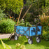90L Festival Trolley on Wheels, Folding Camping Trolley Cart with Adjustable Handle, Portable for Outdoor, Garden, Shopping, Fishing, Blue