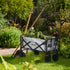 Folding Pull Along Cart Cargo Wagon Trolley with Telescopic Handle - Dark Grey