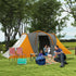 Large Camping Tent Tunnel Tent with 2 Bedroom and Living Area, 2000mm Waterproof, Portable with Bag for 4-6 Man, Orange