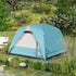 3-4 Person Camping Tent, Easy Set Up Waterproof Dome Tent with Sewn-in Groundsheet, Mesh Windows, Pocket and Hook for Camping, Hiking, Backpacking, Navy Blue and Light Blue