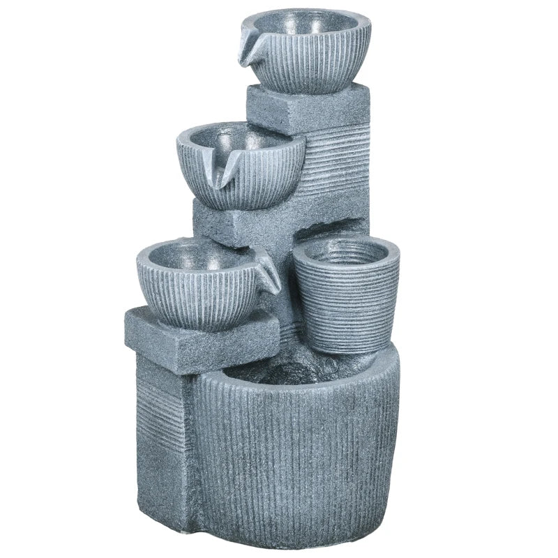Solar Powered Outdoor Water Fountain - Dark Grey