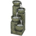 Garden Water Feature Waterfall Fountain with 4-Tier Stone Look Bowls, Adjustable Flow, Black and Yellow