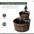 Wooden Water Pump Fountain, 2 Tier-Fir Wood